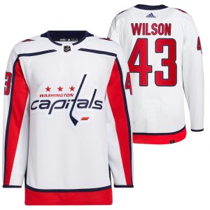 Herren Washington Capitals Eishockey Trikot Tom Wilson #43 Auswärts Weiß 2021-22 Primegreen Authentic Pro